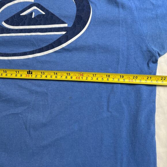 Vintage Quiksilver Surf Big Logo Size large Cotton T-shirt Blue - Picture 4 of 7